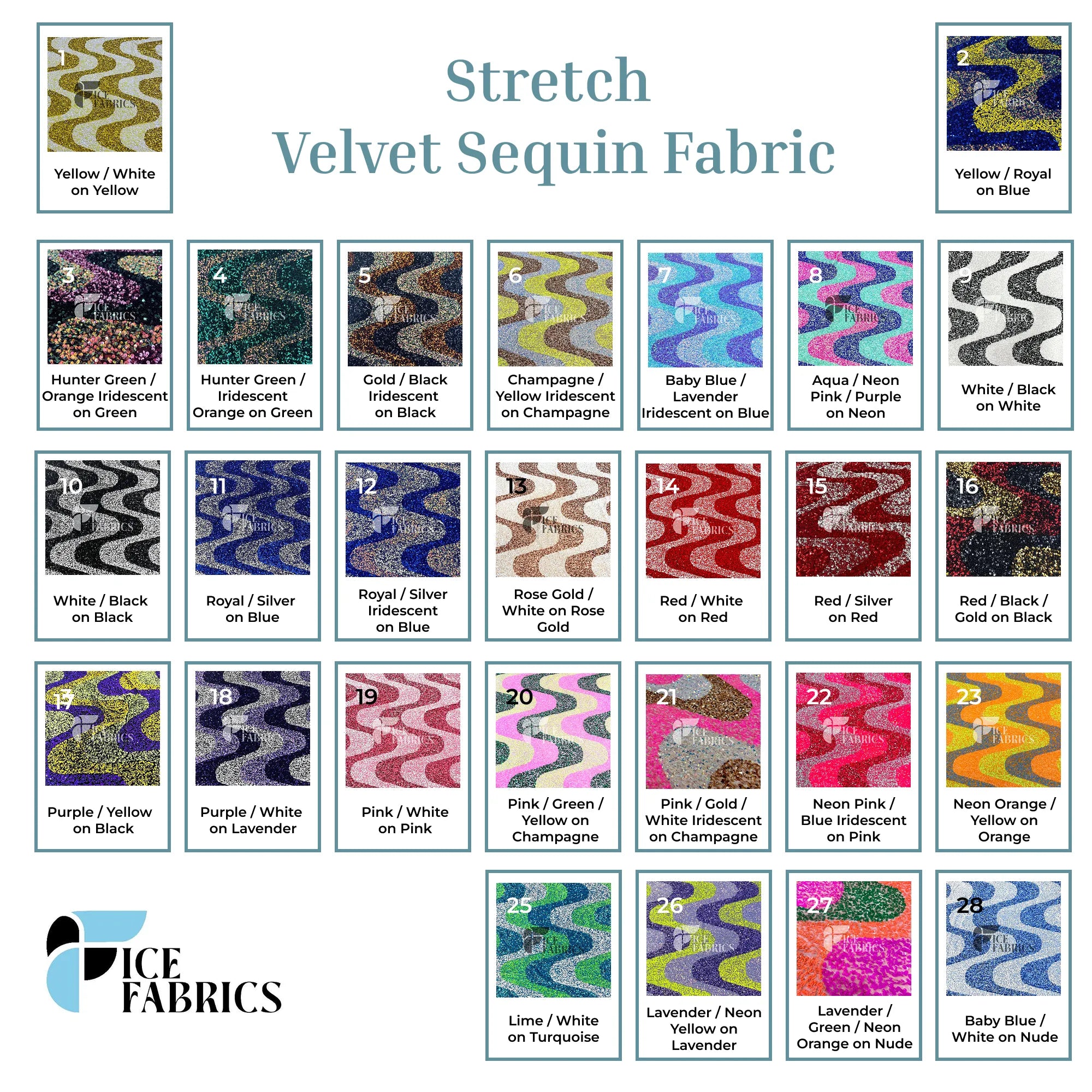 Wavy Stretch Velvet Sequin Fabric